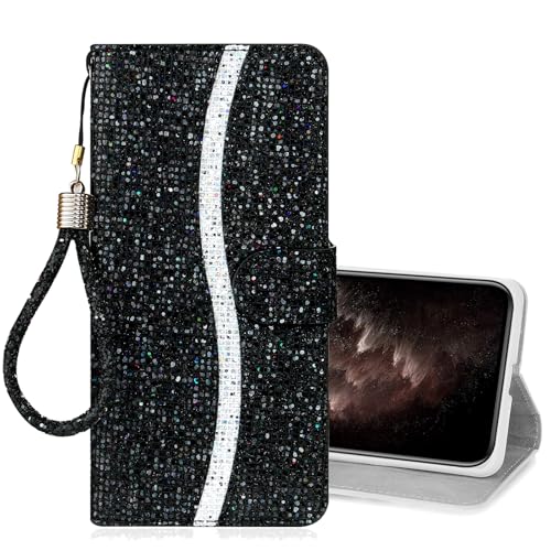 IMEIKONST Brieftasche Hülle für Samsung Galaxy S10 Plus Handytasche mit Umhängeband Glitzer PU Leder Kartenfach Klapphülle Schutzhülle Standfunktion Handyhülle für Samsung S10 Plus. Schwarz RXS IMEIKONST Brieftasche Hülle für Samsung Galaxy S10 Plus Handytasche mit Umhängeband Glitzer PU Leder Kartenfach Klapphülle Schutzhülle Standfunktion Handyhülle für Samsung S10 Plus. Schwarz RXS von IMEIKONST