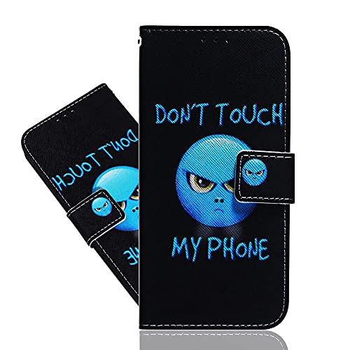 IMEIKONST Flip Case für iPhone 11 Hülle Cool Gemalt Durable Premium PU Leder Brieftasche Magnetic Clasp Ständer Schutzhülle Handyhülle für iPhone 11 Angry Face TXZH von IMEIKONST