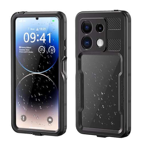 IMEIKONST für Redmi Note 13 Pro 5G Wasserdicht Hülle, IP68 360 Grad Schutzhülle Stoßfest Staubdicht Sturzfest Wasserfest Panzerhülle Displayschutz Handyhülle für Redmi Note 13 Pro 5G. Schwarz FS von IMEIKONST