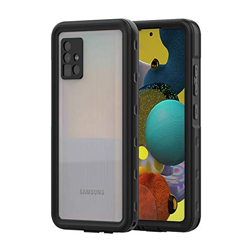 IMEIKONST für Samsung Galaxy A51 5G Wasserdicht Hülle, IP68 360 Grad Schutzhülle Stoßfest Staubdicht Sturzfest Wasserfest Panzerhülle Displayschutz Outdoor Handyhülle für Samsung A51 5G. Schwarz FS von IMEIKONST