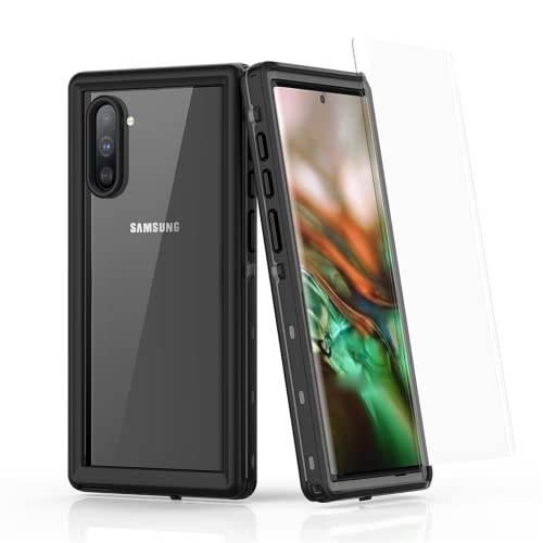 IMEIKONST für Samsung Galaxy Note 10 Plus Wasserdicht Hülle, IP68 360 Grad Schutzhülle Stoßfest Staubdicht Sturzfest Wasserfest Panzerhülle Displayschutz Handyhülle für Samsung Note 10+. Schwarz FS von IMEIKONST