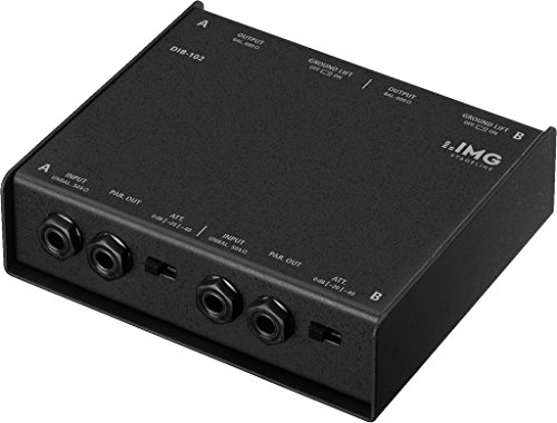 IMG STAGELINE DIB-102 2-Kanal DI-Boxen, Direct Injection Box zur optimalen Signalübertragung von Musikinstrumenten zum Mischer oder Verstärker, in Schwarz von IMG