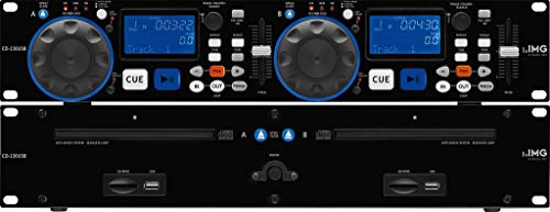 IMG Stageline CD-230USB DJ Dual-CD und MP3-Spieler mit USB 2.0-Schnittstelle, Cinch-Anschlüsse und SD/MMC Card-Slot, in Schwarz von IMG