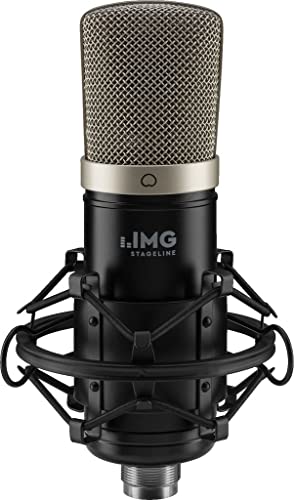 IMG Stageline ECMS-50USB Kondensator-Mikrofon mit Großmembran, USB-Mikrofon für anspruchsvolles Home-Recording in Schwarz – Plug and Play von IMG