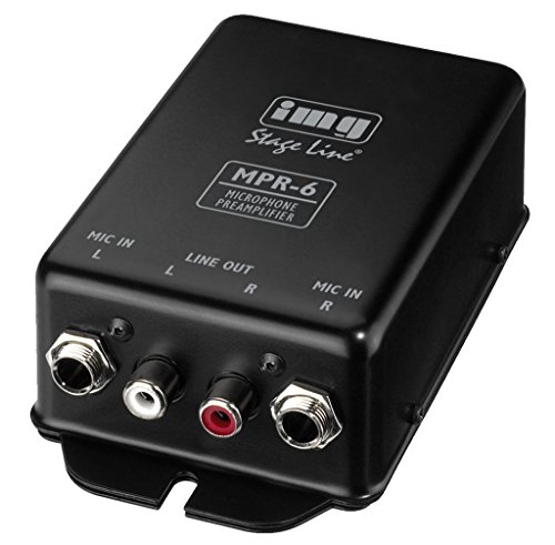 IMG Stageline MPR-6 Mikrofonvorverstärker zum Anschluss von bis zu 2 Mikrofonen an einen Line-Eingang, schwarz von IMG
