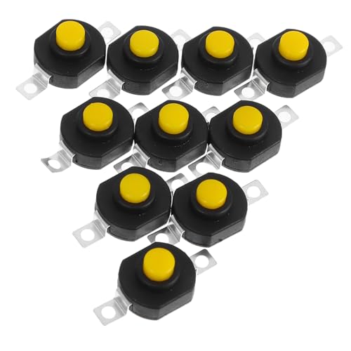 IMIKEYA 10 Stück Selbstsichernder Netzschalter, Led-taschenlampe, Rastknopf, Ersatz-taschenlampenzubehör, Notfall-ein-/aus-mikroschalter, Schwarzer Mini-druckknopf IMIKEYA 10 Stück Selbstsichernder Netzschalter, Led-taschenlampe, Rastknopf, Ersatz-taschenlampenzubehör, Notfall-ein-/aus-mikroschalter, Schwarzer Mini-druckknopf von IMIKEYA