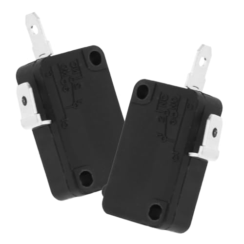 IMIKEYA Micro Switch 2st Mikrowellen Schalter Mikroschalter Endschalter Toaster Backofen Glühbirne Mikrowellen-dampfgarer Hausgerät Normalerweise Geöffnet Haushaltsgerät Mikrowellentür Plastik Black von IMIKEYA
