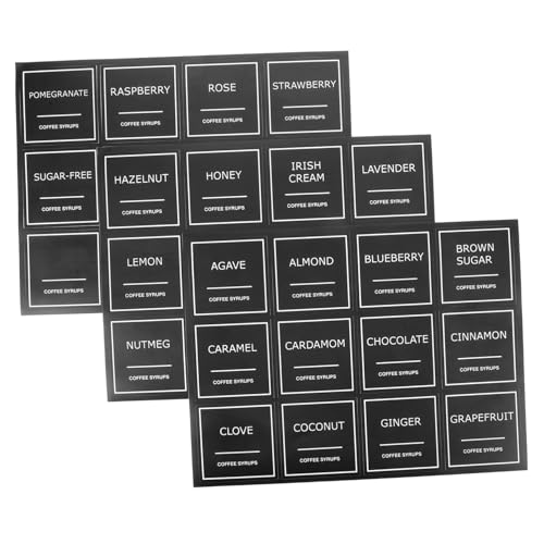 IMIKEYA 3 Blätter Kaffeeetikett Minimalistisch komfortabel wasserdichtes und löschbares Etikett Aufkleber Kaffeestation Essentials Etiketten für Kaffeesirup Plastik Black IMIKEYA 3 Blätter Kaffeeetikett Minimalistisch komfortabel wasserdichtes und löschbares Etikett Aufkleber Kaffeestation Essentials Etiketten für Kaffeesirup Plastik Black von IMIKEYA