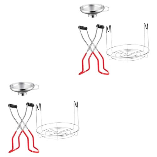 IMIKEYA 6 Stk kann Rack Glastrichter aus Edelstahl Geschirr Dampfgarer Konservenständer für Einmachgläser Konservenständer-Set für Einmachgläser Konservenzange Glas Trichter Hebeklemme von IMIKEYA