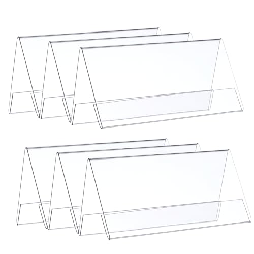 IMIKEYA 6 Stück Transparente Kunststoff-Namensschilder Acryl-Wand-Namensschildhalter Schreibtisch-Schilderrahmen Tischdisplay Leeres Namensschild Für Büro Geschäftskonferenz von IMIKEYA
