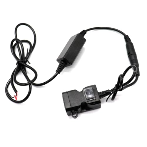 IMIKEYA USB Ladegerät mit Wasserdichter Abdeckung Dual USB Adapter für Tablet GPS Smartphone Halterung Outdoor Nutzung und Motorradtouren Schwarz von IMIKEYA