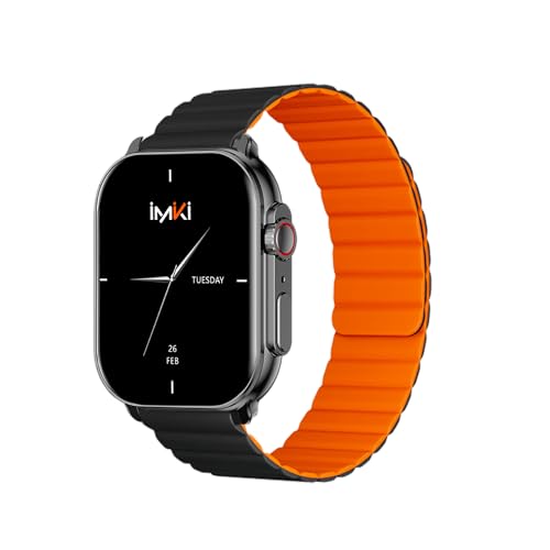 IMIKI SF1 Smartwatch mit Magnetarmband, 2,01 Zoll AMOLED-Display, Bluetooth-Konnektivität, 15 Tage Akkulaufzeit, Messung von Blutsauerstoff und Herzfrequenz, 100 + Fitnessmodus, Android und iOS von IMIKI