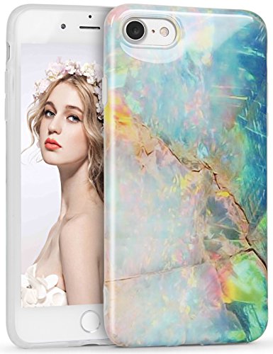 IMIKOKO® Hülle für iPhone 8/iPhone 7 Matt Marmor Weich Silikon Handyhülle Stein Marble Schlank TPU Bumper Handytasche Flexible Schutzhülle Soft Back Cover Gummi Dünn(4.7") SE 3 SE 2022 von IMIKOKO