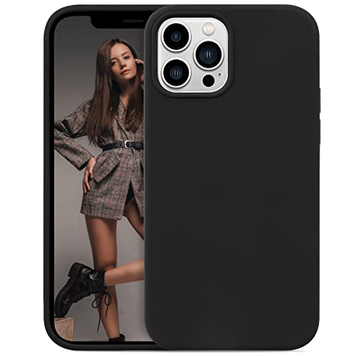 IMIKOKO Hülle Kompatibel mit iPhone 12 Pro Schwarz(6,1"), Matt Flüssiges Silikon Handyhülle Weiche Cover Kratzfest, für iPhone 12 Pro hülle von IMIKOKO