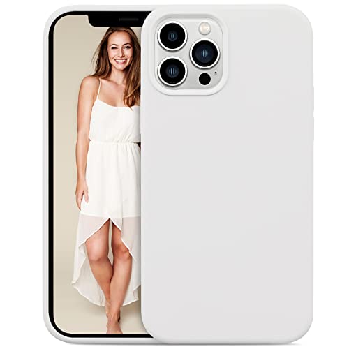 IMIKOKO Hülle Kompatibel mit iPhone 12 Pro Weiß(6,1"), Matt Flüssiges Silikon Handyhülle Weiche Cover Kratzfest, für iPhone 12 Pro hülle von IMIKOKO
