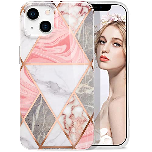 IMIKOKO Hülle Kompatibel mit iPhone 13, Geometrie Marmor TPU Handyhülle Schutzhülle Handytasche Case Cover für 6,1 Zoll von IMIKOKO