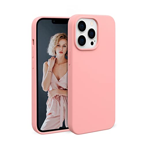 IMIKOKO Hülle Kompatibel mit iPhone 13 Pro Max Hellrosa(6,7"), Matt Flüssiges Silikon Handyhülle Weiche Cover Kratzfest, für iPhone 13 Pro Max hülle von IMIKOKO