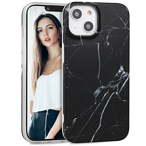 IMIKOKO Hülle Kompatibel mit iPhone 14, Schwarz Marmor TPU Handyhülle Schutzhülle Case Cover für 6,1 Zoll von IMIKOKO