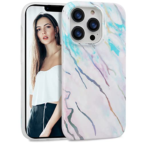 IMIKOKO Hülle für iPhone 14 Pro, Marmor TPU Schutzhülle 14 Pro Case Cover 6,1 Zoll Handyhülle, EIN erhöhter Kamerarand Schützen vor Kratzern von IMIKOKO