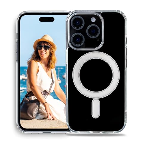 IMIKOKO Magnetisch Durchsichtig Hülle für iPhone 16 Pro, TPU Acryl Dünn Transparent HandyHülle Stoßfest Kompatibel mit MagSafe 6,3 Zoll von IMIKOKO