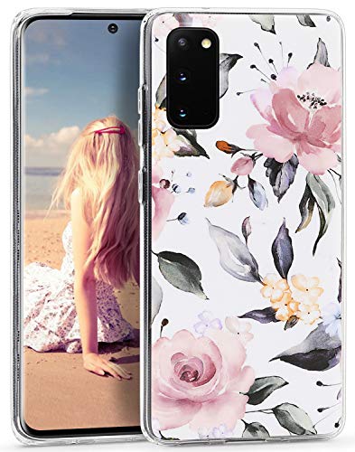 IMIKOKO Marmor Hülle für Galaxy S20 Glitter Bling Rosegold Handyhülle TPU Silikon Weiche Schlank Schutzhülle Handytasche Flexibel Case Handy Hülle (Muster 23) von IMIKOKO