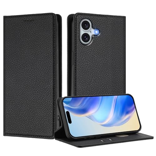 IMIRST Brieftaschen-Hülle für iPhone 16 Plus, PU-Leder-Folio, magnetisch, RFID Blocker Kartenhülle, Ständer, kompatibel mit Apple iPhone 16 Plus, LZW Black IMIRST Brieftaschen-Hülle für iPhone 16 Plus, PU-Leder-Folio, magnetisch, RFID Blocker Kartenhülle, Ständer, kompatibel mit Apple iPhone 16 Plus, LZW Black von IMIRST