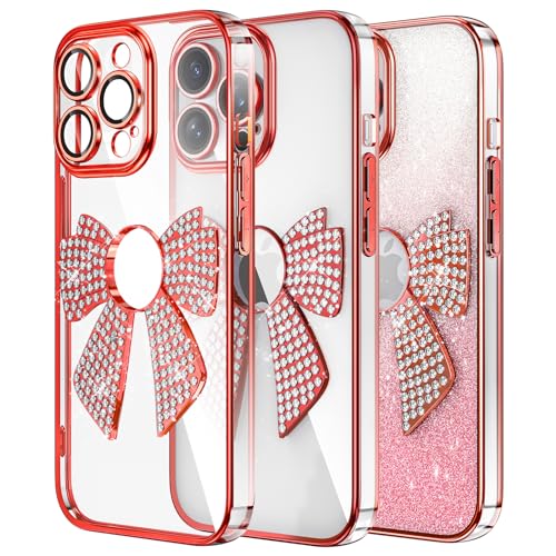 IMIRST Diamond Phone Case Compatible with iPhone 13 Pro (6.1'') Bling Glitter Silicone Shell Shockproof Protective Cover Bumper Tie Case for Apple iPhone 13 Pro. KD Red von IMIRST