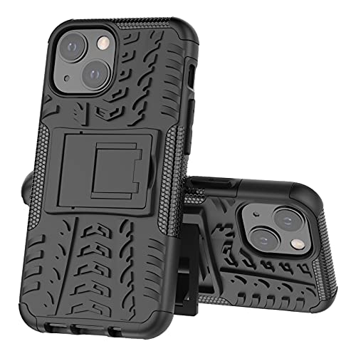 IMIRST Handyhülle für iPhone 13 Mini Strapazierfähiges Schutz Militär Snap-on Case mit Ständer Stoßdämpfende Abnehmbare 2-in-1 Hülle für Apple iPhone 13 Mini. Hyun Black von IMIRST