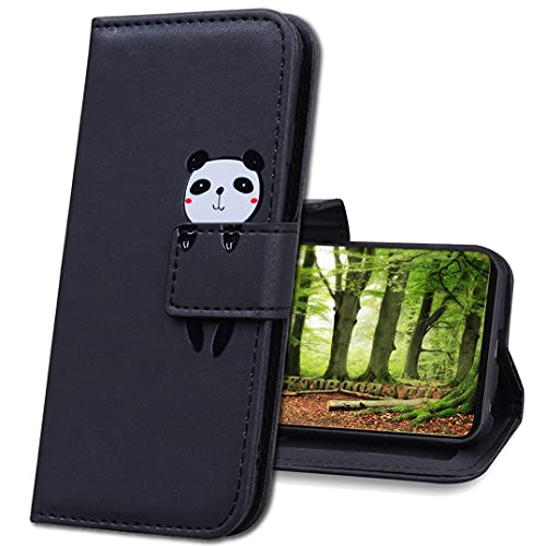IMIRST Handyhülle für iPhone 16e, kreativ, niedlich, Cartoon-Tier, Flip-Brieftasche, Lederhülle, mit Kartenhalter, Ständer, Schutzhülle für iPhone 16e. HM Black Panda IMIRST Handyhülle für iPhone 16e, kreativ, niedlich, Cartoon-Tier, Flip-Brieftasche, Lederhülle, mit Kartenhalter, Ständer, Schutzhülle für iPhone 16e. HM Black Panda von IMIRST