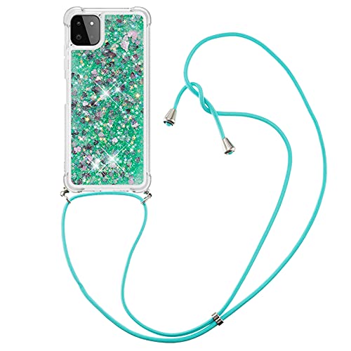 IMIRST Handykette Kompatibel mit Samsung Galaxy A22 5G, Glitzer Flüssig Bewegende Treibsand Handyhülle mit Necklace mask Lanyard Schutzhülle für Samsung Galaxy A22 5G. LP Love Green IMIRST Handykette Kompatibel mit Samsung Galaxy A22 5G, Glitzer Flüssig Bewegende Treibsand Handyhülle mit Necklace mask Lanyard Schutzhülle für Samsung Galaxy A22 5G. LP Love Green von IMIRST
