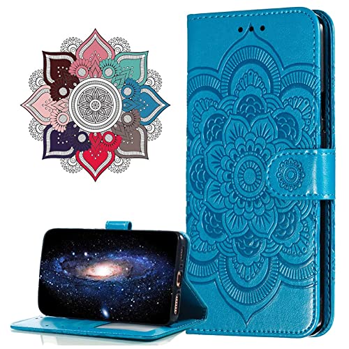 IMIRST Redmi Note 12 Turbo/Poco F5 Handytasche Flip Wallet PU Leder Mandala Prägung Stossfestes Cover mit Kickstand Kartenhalter für Xiaomi Redmi Note 12 Turbo/Poco F5. LD Mandala Blue von IMIRST