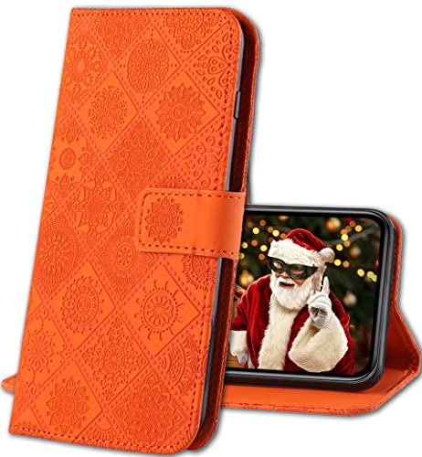 IMIRST Telefon Flip Case für Apple iPhone 13, Premium PU Leder Prägung Design Schutzhülle Stand Wallet Case Kompatibel für Apple iPhone 13. CY3 Orange IMIRST Telefon Flip Case für Apple iPhone 13, Premium PU Leder Prägung Design Schutzhülle Stand Wallet Case Kompatibel für Apple iPhone 13. CY3 Orange von IMIRST