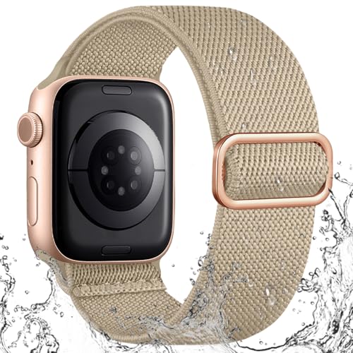 IMIVIO Sport Band Kompatibel mit Apple Watch Armband 41mm 42mm 40mm 38mm Damen Herren, Schmutzabweisend Nylon Elastisch Loop für iWatch Series 10 9 8 7 6 5 4 3 SE Ultra 2 1, Milchtee IMIVIO Sport Band Kompatibel mit Apple Watch Armband 41mm 42mm 40mm 38mm Damen Herren, Schmutzabweisend Nylon Elastisch Loop für iWatch Series 10 9 8 7 6 5 4 3 SE Ultra 2 1, Milchtee von IMIVIO