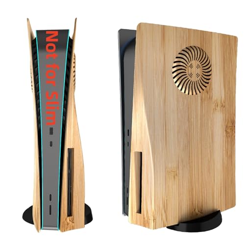 Abdeckplatten mit Kühlung für PS5 Disc Edition Konsole, Zubehör für Playstation 5 Frontplatten Seitenteile Shell Ersatz Schutzblenden (Holzmaserung) von IMOFEE