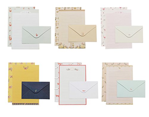 IMagicoo Briefpapier-Set mit 16 Umschlägen + 1 Bogen Siegelaufkleber (Style-11) von IMagicoo