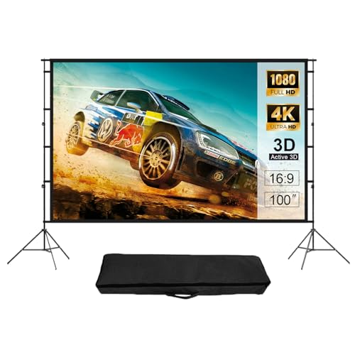 IN&VI Leinwand Beamer 100 Zoll,Beamer Leinwand mit Stativ,Tragbare Beamer Leinwand Outdoor,Format 16:9 HD Faltbare Projektion Leinwand mit Tragetasche für Haus Hinterhof Theater Nächte IN&VI Leinwand Beamer 100 Zoll,Beamer Leinwand mit Stativ,Tragbare Beamer Leinwand Outdoor,Format 16:9 HD Faltbare Projektion Leinwand mit Tragetasche für Haus Hinterhof Theater Nächte von IN&VI