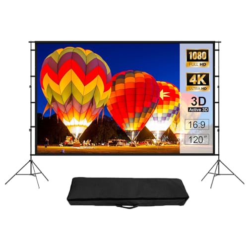 IN&VI Leinwand Beamer 120 Zoll,Beamer Leinwand mit Stativ,Tragbare Beamer Leinwand Outdoor,Format 16:9 HD Faltbare Projektion Leinwand mit Tragetasche für Haus Hinterhof Theater Nächte IN&VI Leinwand Beamer 120 Zoll,Beamer Leinwand mit Stativ,Tragbare Beamer Leinwand Outdoor,Format 16:9 HD Faltbare Projektion Leinwand mit Tragetasche für Haus Hinterhof Theater Nächte von IN&VI
