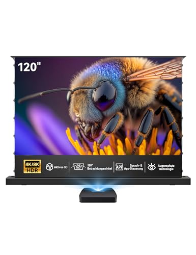 IN&VI CBSP Tension Beamer Leinwand Elektrisch Bodenmontage für die Nutzung mit einem Ultra-Kurzdistanz-Beamer,aufsteigender Projektor Leinwand,4K 8K UHD Active 3D,120 Zoll-16:9 von IN&VI