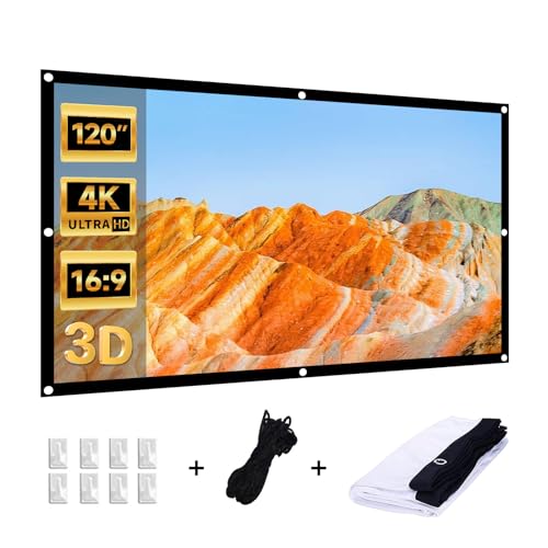 IN&VI Beamer Leinwand 120 Zoll, 16:9 HD Projektor, Tragbare Faltbar Anti-Falten Doppelseitige für Camping, Heimkino, Schule, Treffen IN&VI Beamer Leinwand 120 Zoll, 16:9 HD Projektor, Tragbare Faltbar Anti-Falten Doppelseitige für Camping, Heimkino, Schule, Treffen von IN&VI