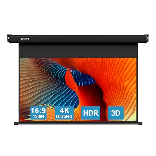 IN&VI ZB ALR Beamer Leinwand Elektrisch Mit Fernbedienung,Leinwand Beamer 4K HD 100 Zoll Format 4:3 für Heimkino und Präsentation,Zur Decken-/ Wand-Montage von IN&VI