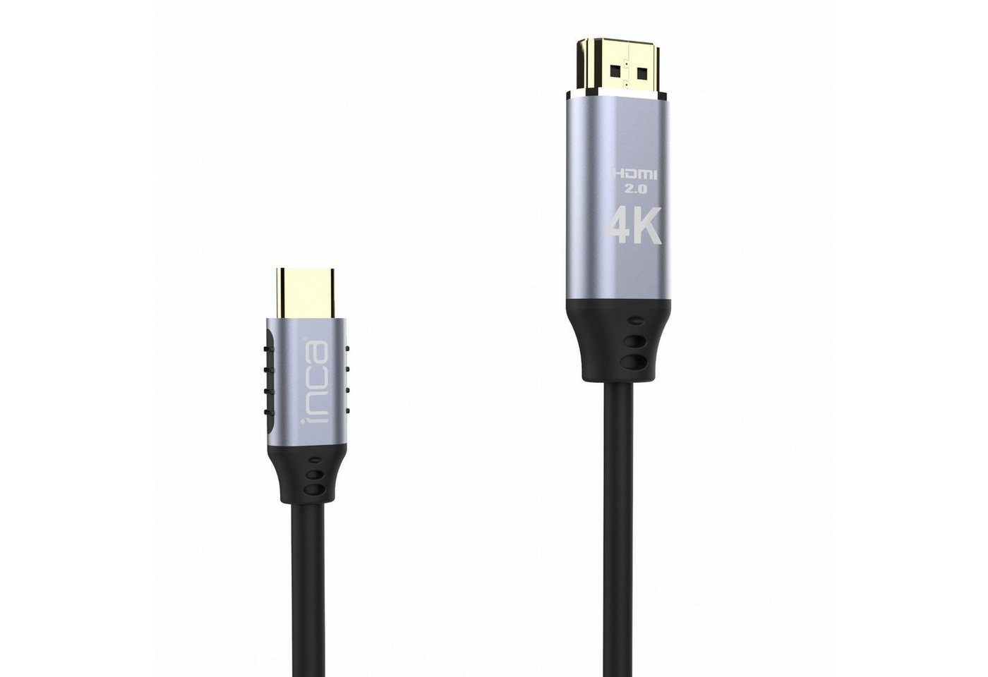 INCA 2m 4K HDMI-Kabel: Brillante Bildübertragung (30 Hz), Typ-C zu HDMI Video-Adapter, 200 cm von INCA