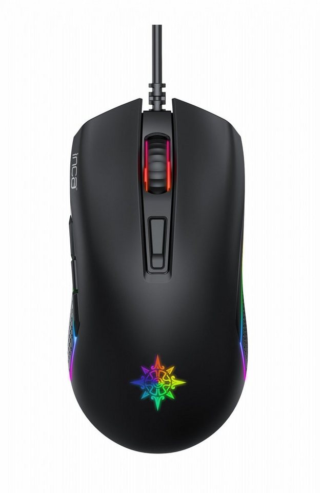 INCA IMG-GT14 Optisch Gaming Maus Mouse 3600 DPI RGB-Logo Gaming-Maus von INCA