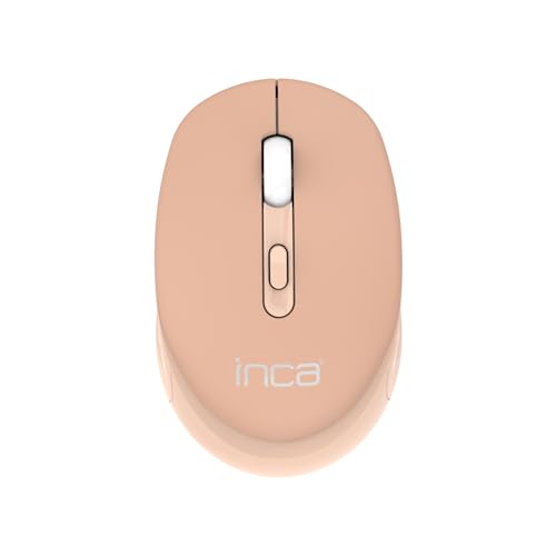 INCA IWM-243RH Candy Design Wireless Mouse, 2.4GHz Wireless, Auto Sleep Mode, 800-1600 DPI (Creme) von INCA