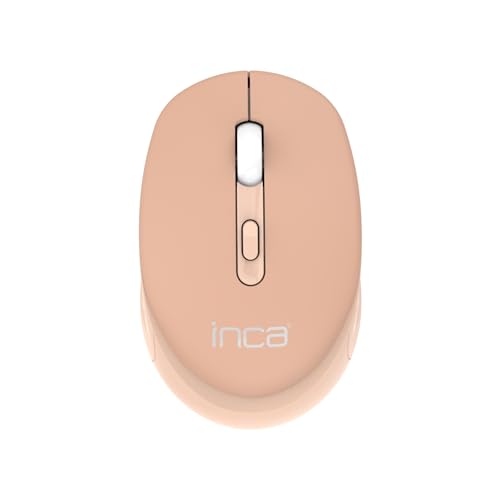 INCA IWM-243RH Candy Design Wireless Mouse, 2.4GHz Wireless, Auto Sleep Mode, 800-1600 DPI (Creme) von Inca