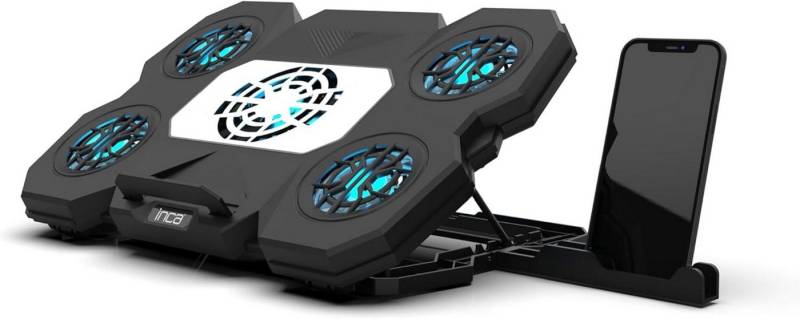 INCA Notebook-Kühler EMPOUSA Gaming Laptop-Kühler Notebook-Kühlunterlage mit Handyhalter von INCA