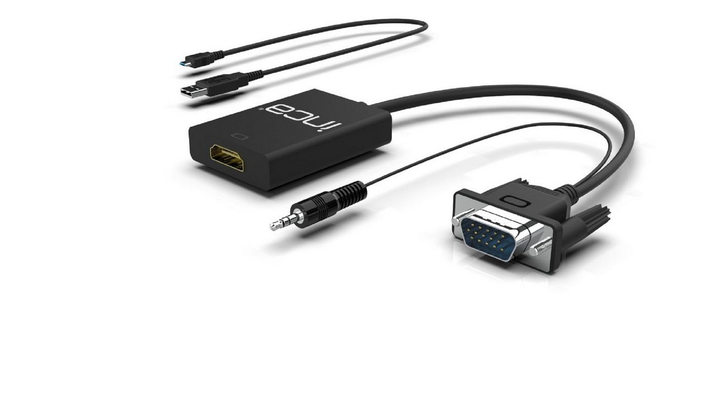 INCA VGA-auf-HDMI-Konverter mit USB-Stromadapter und Audiokabel Audio- & Video-Adapter von INCA