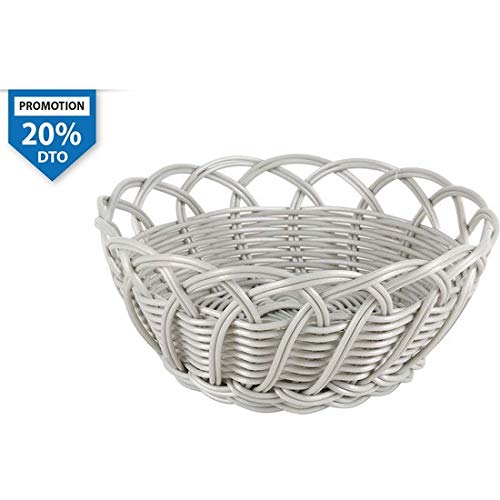 Round Basket Polypropylene Grey 20 x 9 cm India Brand von INDE