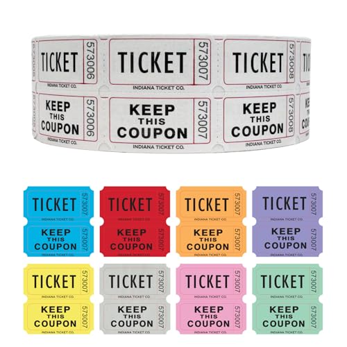 Weiße Doppeltrense Ticketrolle von INDIANA TICKET COMPANY
