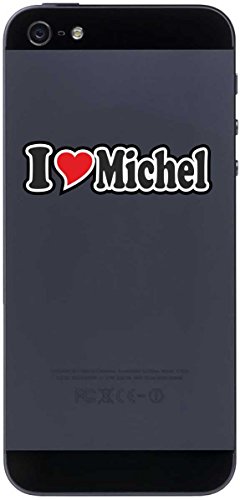Indigos UG Telefon Aufkleber I Love Michel 50 mm - Telefonaufkleber - Handyaufkleber - Handyskin - Sticker fürs Handy - Smartphone RückseiteSticker mit Namen von Mann Frau Kind von INDIGOS UG