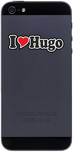 Aufkleber Decal Handyaufkleber Handyskin 50 mm Ich Liebe - I Love Hugo - Smartphone Telefon Handy - Sticker mit Namen vom Mann Frau Kind von INDIGOS UG